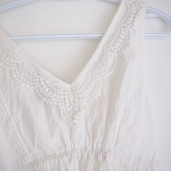 Abercrombie & Fitch White Lace Peplum Tank Top Cottagecore Feminine Dainty S - Picture 13 of 13